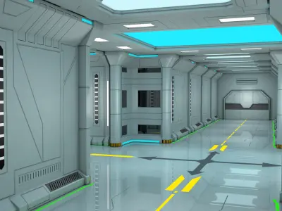 Sci Fi Corridor 3D model 143