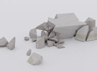 Broken Column Low-poly 3D model