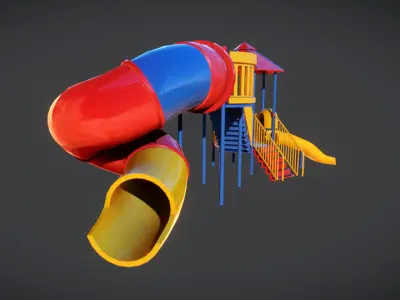 Playground Slide 3D model Low-poly 3D model