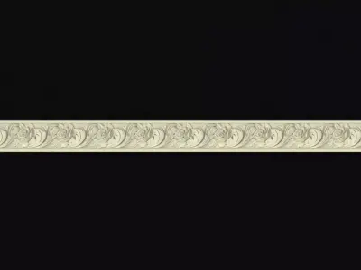 baguette shabby chic gold beaded border 3D model