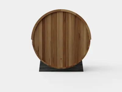 Barrel Sauna for 6 Person Low-poly 3D model purchase