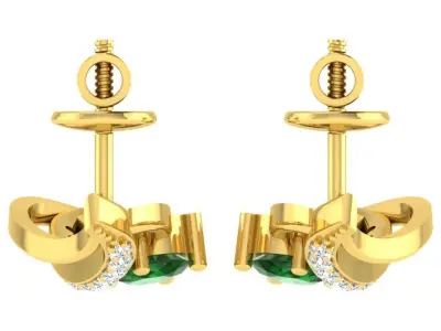 Earring Pendant Set 3dm STL OBJ FBX Render Details 3D print model 2