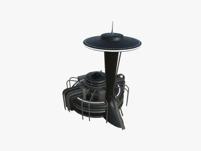 SciFi Facility D07 Black - Sci Fi Exterior Design Low-poly 3D model