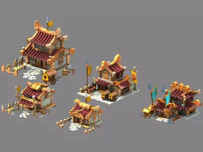Cartoon architecture  Cartoon Town 3D model