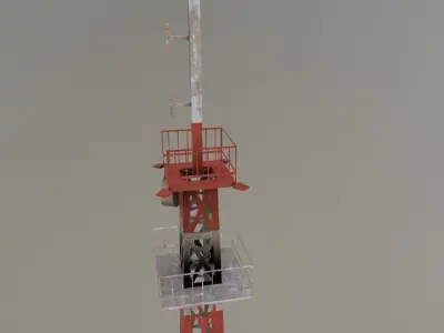 Prague Comm Tower Low-poly 3D model