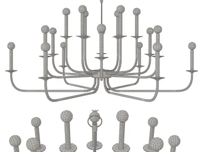 Chandelier low poly 3d models collection 10 pieces Low-poly 3D model by 3dFront