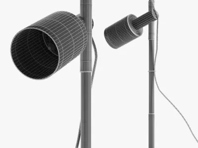 Carson floor lamp brushed brass 3D model