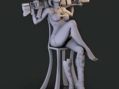 Resting GUN  3D print model