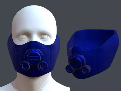 Gas mask helmet 3d model scifi Low-poly  Low-poly 3D model