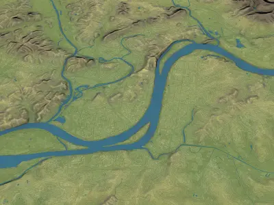 Pyongyang - 3D City Topography Terrain 3D Model Pack