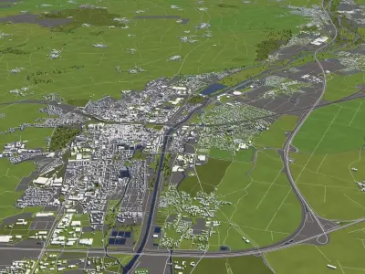 St Polten Austria 50x50km 3D model