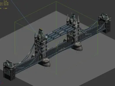 Sci Fi Building-London Tower Bridge 02 3D model