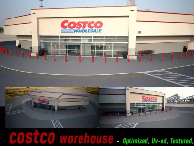 COSTCO WAREHOUSE Render Render PBR Ultra high quality Low-poly 3D model