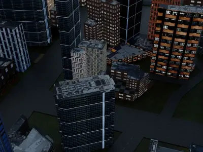 City low-poly Low-poly 3D model