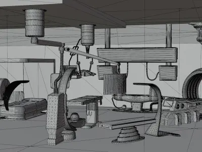 HOSPITAL MODULAR FUTURISTIC SCI FI Low-poly 3D model