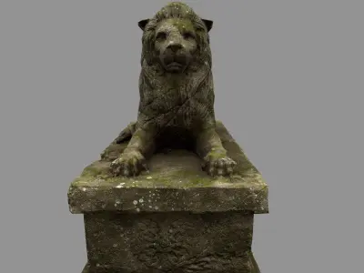 Lion Statue 28 Low-poly 3D model