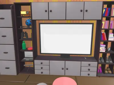 Isometric cartoon bedroom 03 3D model