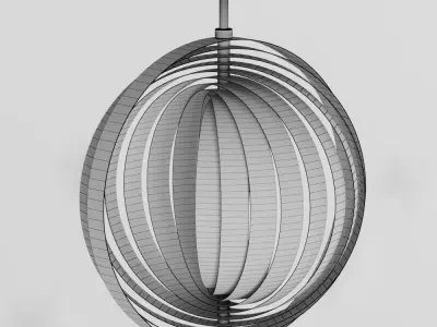 Pendant Light Led Pendant Rotates Space Ball Metal 3D model