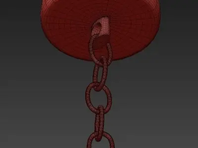 Rustic Metal Round Candle Chandelier 3D model
