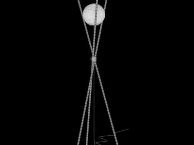 Modern Wooden Triangle Floor Lamp 3D Model 3D model