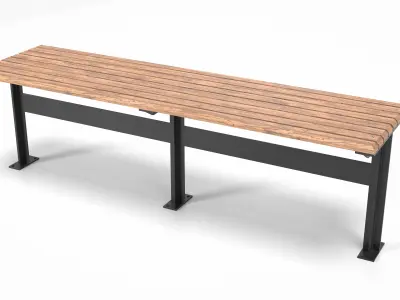 Street Bench 04 Low-poly 3D model
