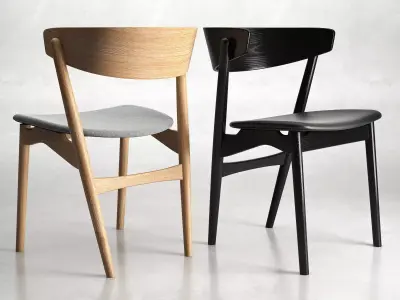 No two chairs side 3D model