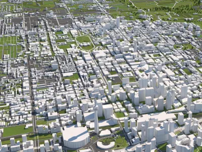 Toronto Canada 50x50km 3D City Map 3D model