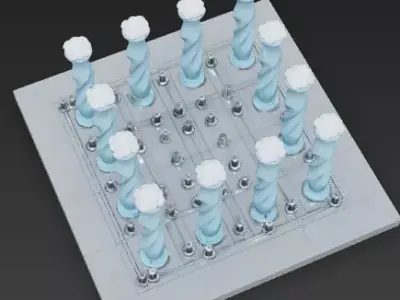 Modern Interactive Dry Deck Splash Fountain 3D Model Low-poly 3D model