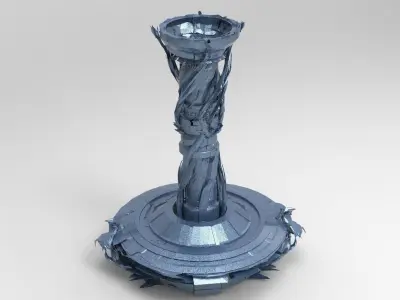 Dark weave Watchtower hollow torch tower Low-poly 3D model