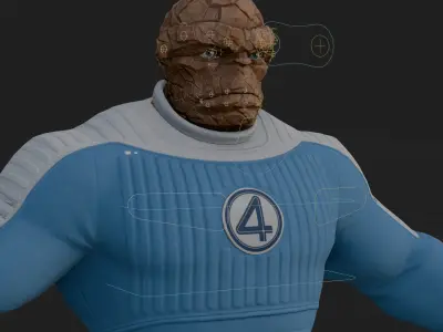 Ben Grimm 3D Model Fortnite The Thing Rigged PBR FBX OBJ Low-poly 3D model