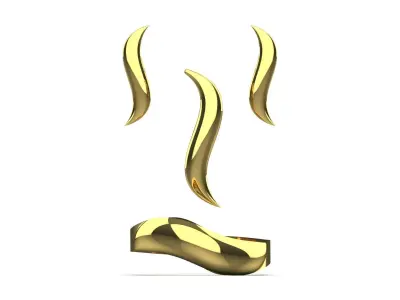 gold set earring pendant ring stl 3dm gs0013 3D print model