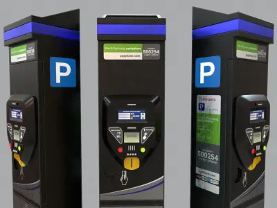 Parking Meter Low-poly 3D model
