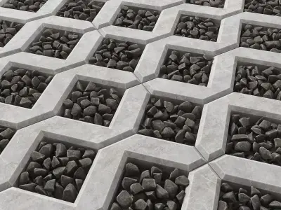 Paving pebble black 3D model