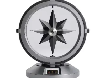 Sleek Digital Compass Navigation Device Low-poly 3D model
