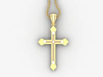 High Cross Pendant Light Gold 18K 4CP076 3D print model