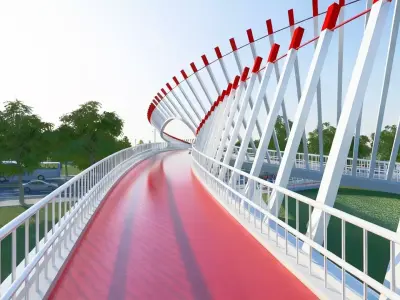 Pedestrian Landscape Overpass 3D model