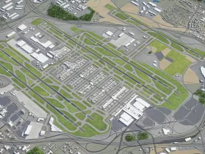 Atlanta Airport Low-poly 3D model