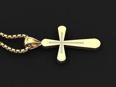 High Cross Pendant Light Gold 18K 3CP035 3D print model