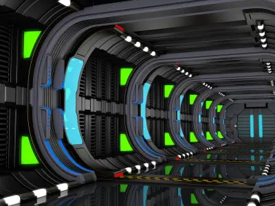 Sci Fi Corridor 3D model 96