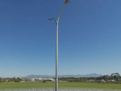 Sci-Fi Street Light 14 version 10 6m with pole 4 Low-poly 3D model