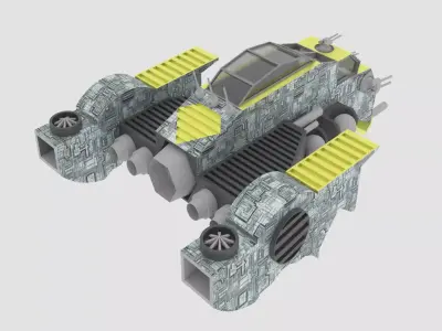 Jupiter - E Spaceship Low-poly 3D model