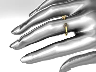 Ring - Gold - Silver 3D print model