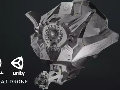 Combat Drone Low-poly 3D model purchase