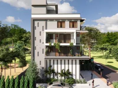 Modern Mixed Use Building - Commercial and Residential  3D model