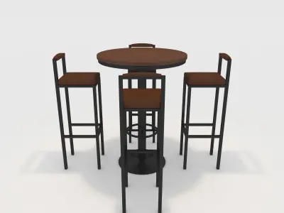 Bar Table And Chair 7 3D model