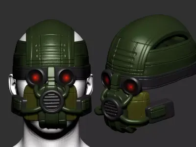 helmet high poly sculpt 3d printable ver 7 3D model 3D model 127