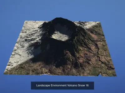 5 Landscape Environment Volcano Snow Volume 04 3D Model Pack