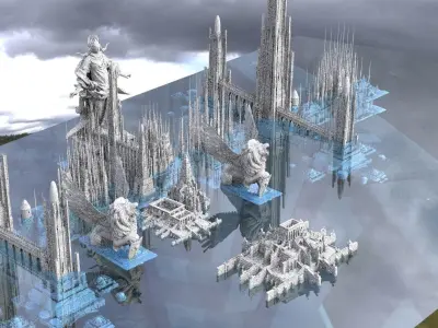 Sci-Fi Future Utopian Arch City 3D model