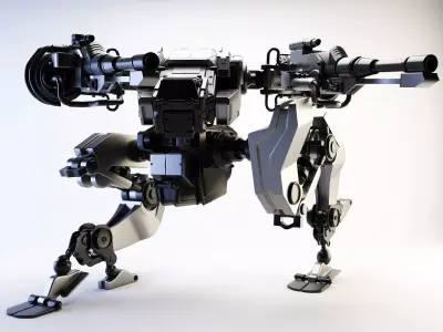robot war game 3D Low-poly 3D model
