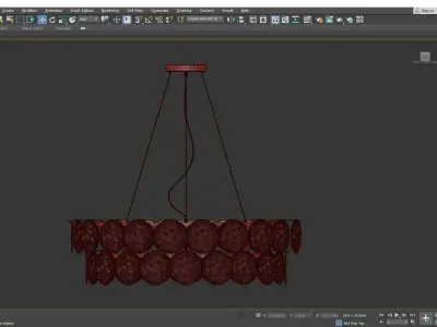 MORELLA chandelier with clear crystals and gold metal Low-poly 3D model